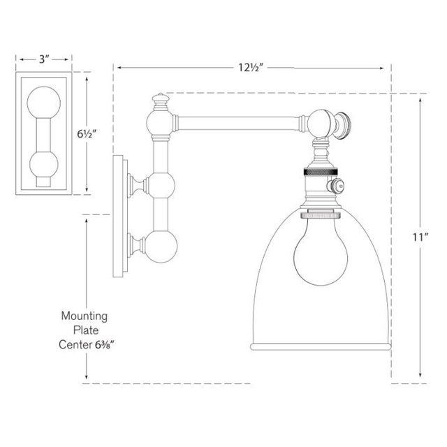 2020s Chapman & Myers for Visual Comfort Signature Pimlico Single Light in Polished Nickel with White Glass For Sale - Image 5 of 5