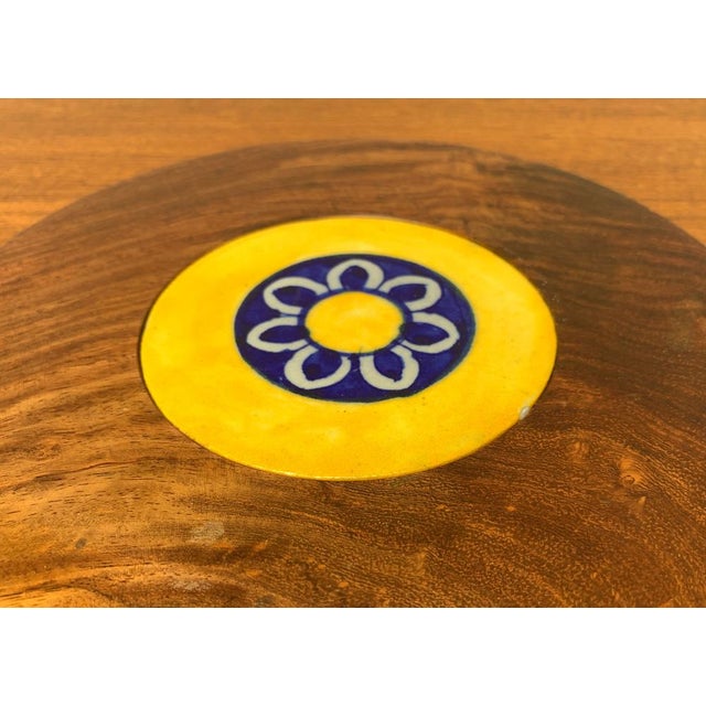 Mid-Century Wooden and Ceramic Plates, 1960s, Set of 2 For Sale - Image 17 of 18