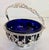 George V Sterling Silver Swing Handle Basket with Blue Glass Liner, 1912 For Sale - Image 6 of 18