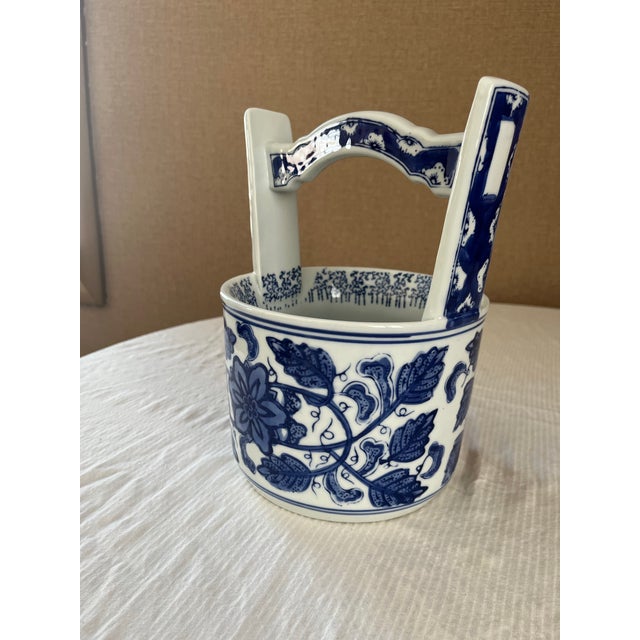 Ceramic Chinoiserie Porcelain Waterpail Cachepot For Sale - Image 7 of 7