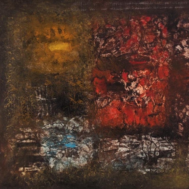 J. Wolff, American Abstract Composition, 1960, Oil on Canvas For Sale - Image 10 of 15
