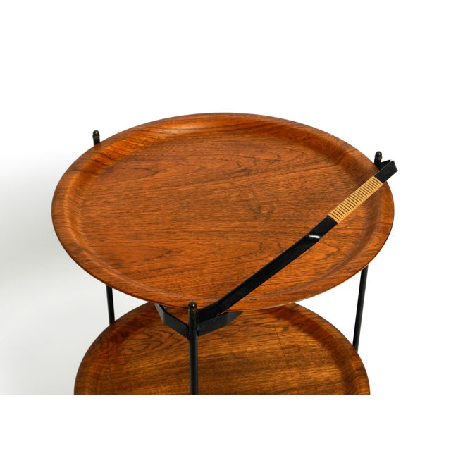 Mid-Century Modern Folding Serving Trolley with Removable Teak Pagwood Trays, 1950s For Sale - Image 6 of 18