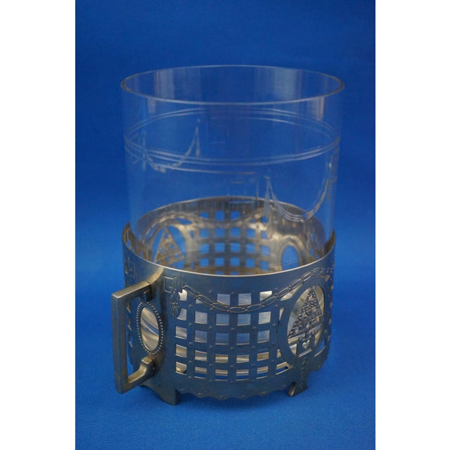 20th-Century Art Deco Crystal Vase with Silver-Plated Metal Stand attributed to Josef Franz Maria Hoffmann for the Wiener Werkstätte, Austria, 1920s For Sale - Image 4 of 18