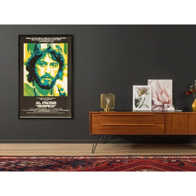 Original "linen backed one-sheet poster" to the movie "serpico". This poster was in the 1970s in a lighting house in the...