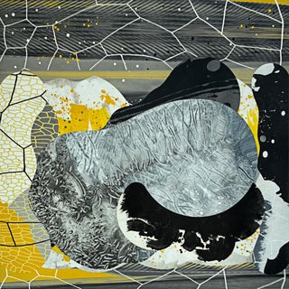 "High Pass Gray" by Michael DesRosiers Mixed-Media on MDF Panel (2022) For Sale