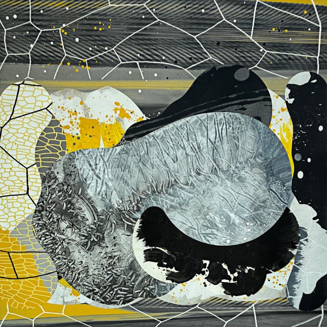 "High Pass Gray" by Michael DesRosiers Mixed-Media on MDF Panel (2022) For Sale