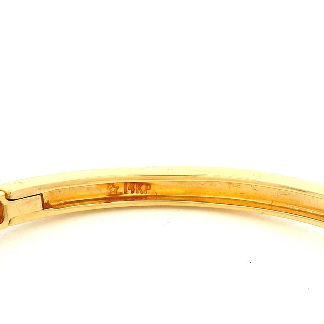 Vintage 14k Gold Diamond Hinged Bangle Bracelet For Sale - Image 10 of 12