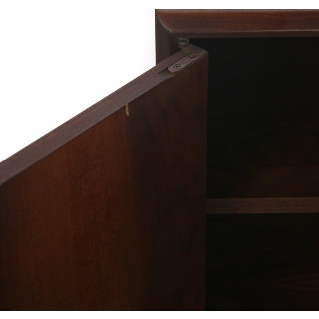 Small Credenza Record Cabinet by Founders in Walnut with Cork Front For Sale In Orlando - Image 6 of 9