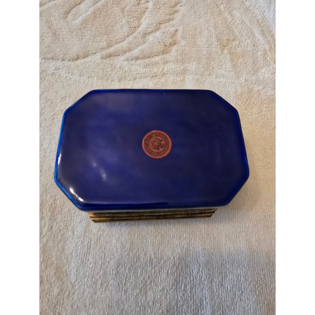 Antique Faberge Style Jewelled Sapphire Jewelry Box For Sale - Image 4 of 10