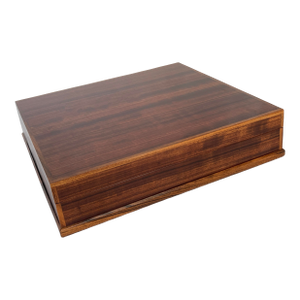 Large 1980's Dunhill Style Ribbon Mahogany Wood Humidor, Box With Brass Hinges