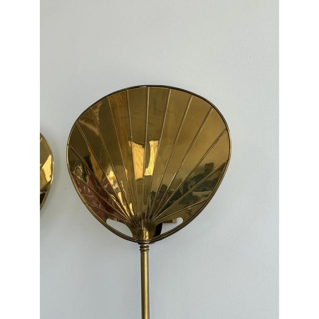 Pair of 1979 Chapman Brass Fan Sconces For Sale - Image 9 of 12