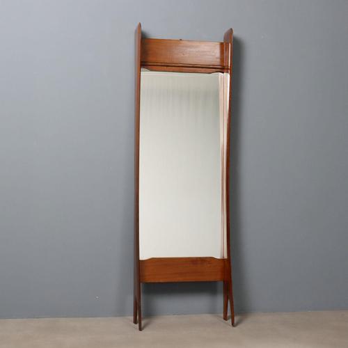 Brown Entrance Mirror in Mahogany Veneer, 1950s For Sale - Image 8 of 8