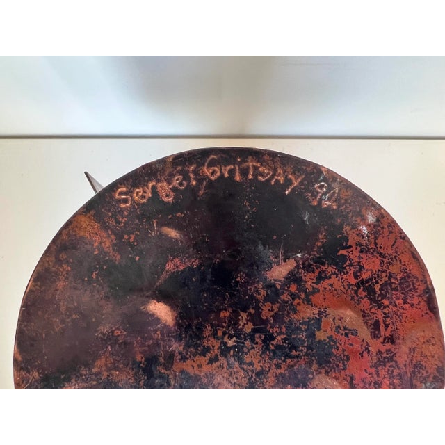 1990s Sergei Gritsay (1946-2008) Geometric Abstract Copper Vase Sculpture For Sale - Image 5 of 7