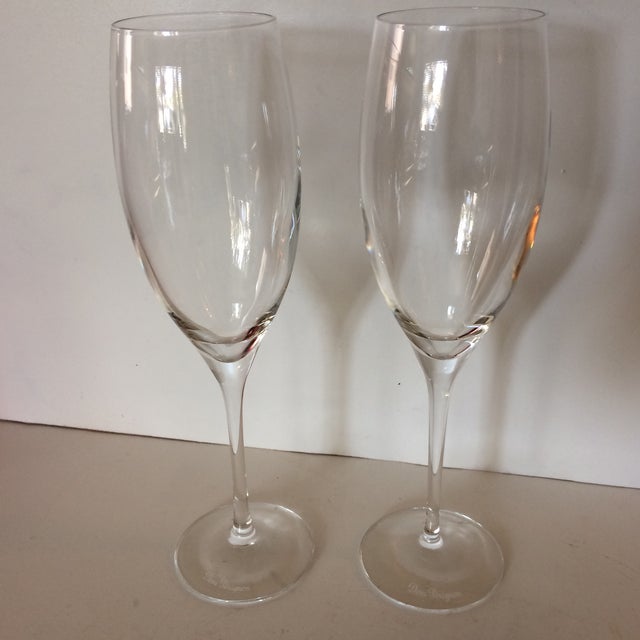 Dom Perignon Crystal Champagne Glasses A Pair Chairish