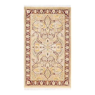 Mogul, One-of-a-Kind Hand-Knotted Area Rug in Ivory, 3' 2" x 5' 4" For Sale
