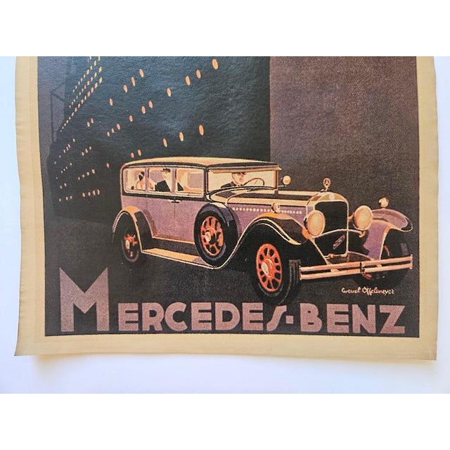1930s Art Deco Advertising Poster Mercedes Benz Automobile, 1930s For Sale - Image 5 of 7