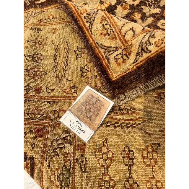 Traditional Handmade Pakistani Lahore Rug 9'11" X 7'11" For Sale - Image 3 of 5