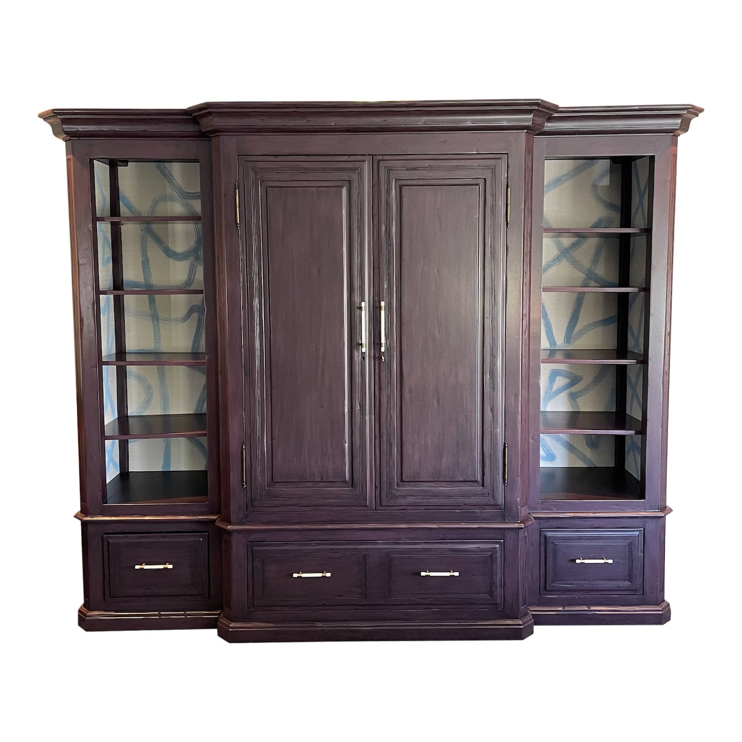 Contemporary Large Wooden Armoire Chairish