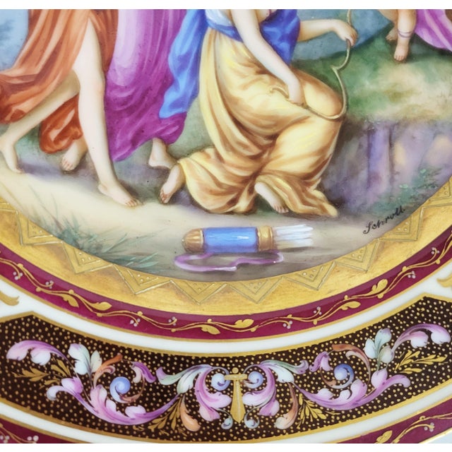 Austrian 19th C Royal Vienna Allegorical Angel Porcelain Plate by Schrott For Sale - Image 9 of 13