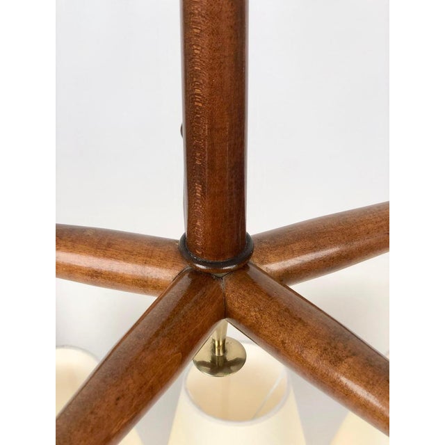 Brown Chandelier in Brass and Walnut by Josef Frank, 1930s For Sale - Image 8 of 17
