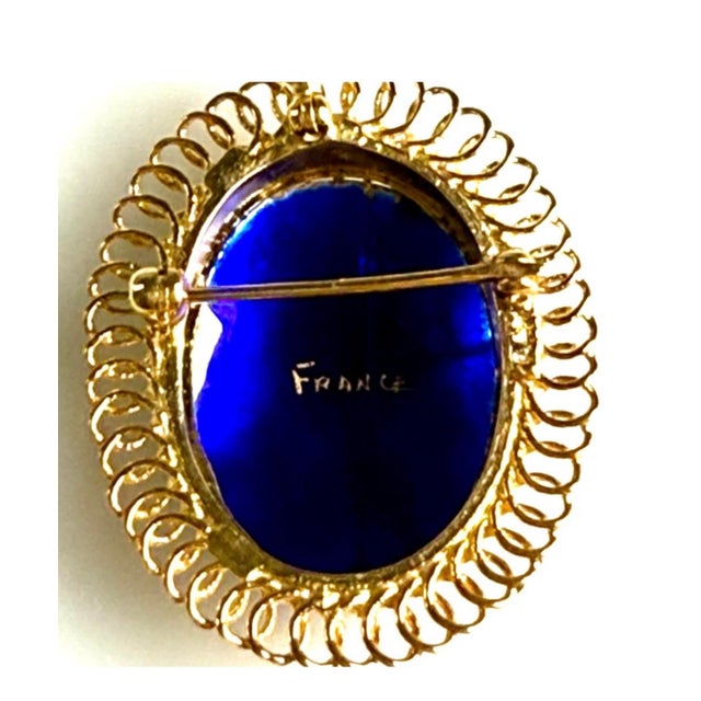 1960s Vintage 14k Yellow Gold Enamel Dancer Convertible Brooch Pendant French For Sale - Image 5 of 6