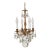Antique 4 Arm 4 Light Glowing Graceful Brass Cut Lead Glass Crystal Chandelier ~ 4 Available For Sale