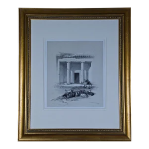Entrance to the Caves: A 19th Century Hand-Colored Lithograph, 1843