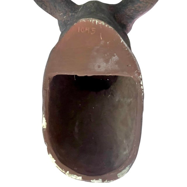 Sculpture Materials Stag Head Large Wall Mount Sculpture Vintage Restoration Hardware Rustic Decor For Sale - Image 7 of 7