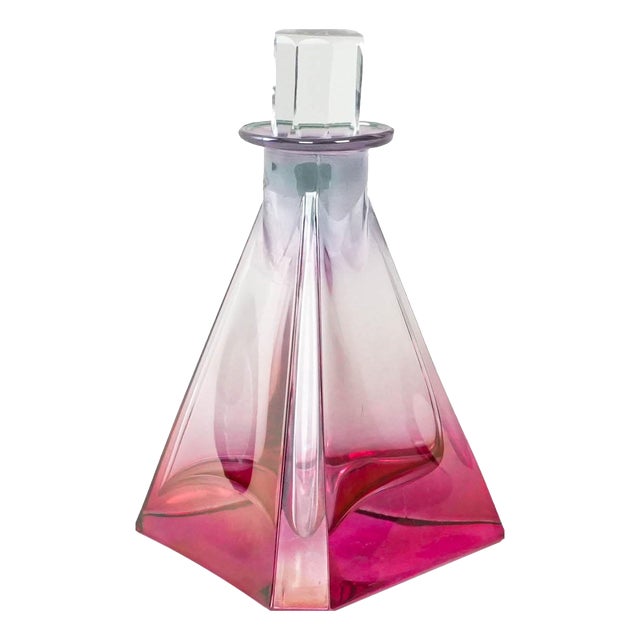 Vintage Triangular Glass Carafe, 1970s For Sale