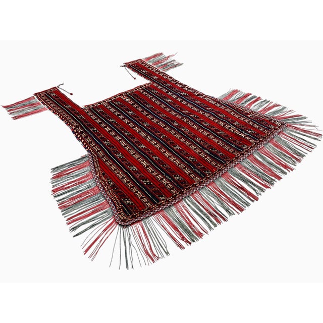 Vintage Turkmen Handwoven Horse Cover Blanket, 1920s For Sale - Image 17 of 18