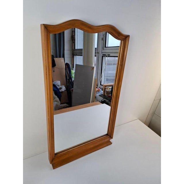 Mid-Century Curved Walnut Frame Mirror, Former Czechoslovakia, 1960s For Sale - Image 14 of 16