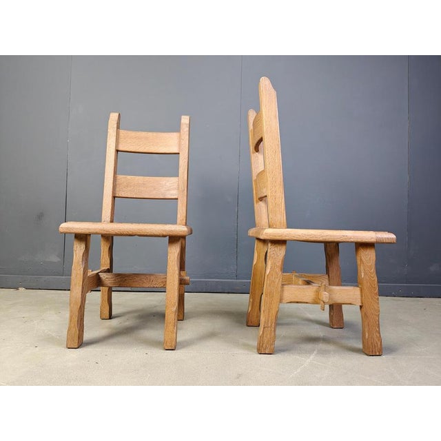 Brutalist Vintage Brutalist Oak Dining Chairs, 1960s, Set of 6 For Sale - Image 3 of 15