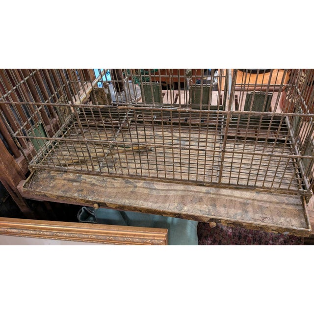 Enormous Vintage Metal Bird Cage For Sale - Image 13 of 13