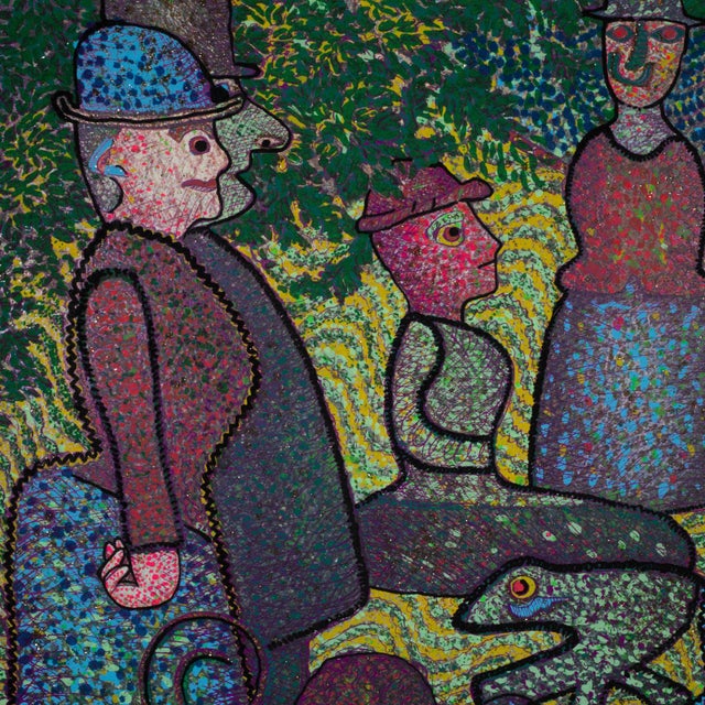 Enrico Baj, D’apre a La Gand Jatte, Screen Printing, Mix Media Limited Edition, Signed C.1973 For Sale - Image 4 of 5