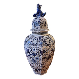 19th Century Monumental Delft Ginger Jar For Sale