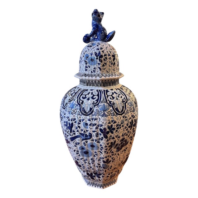 19th Century Monumental Delft Ginger Jar For Sale