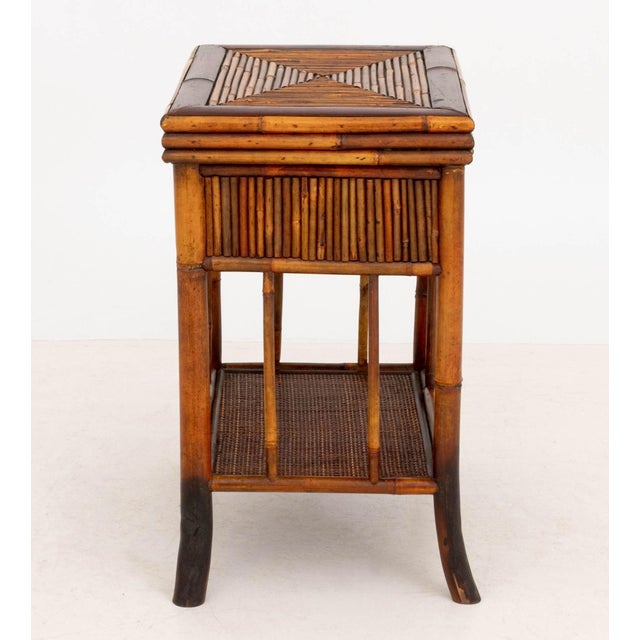Brown Aesthetic Movement Style Bamboo Side Table For Sale - Image 8 of 9