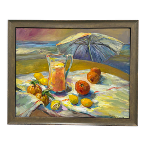 D. C. Signed “Orange Juice” Acrylic on Canvas Original Painting