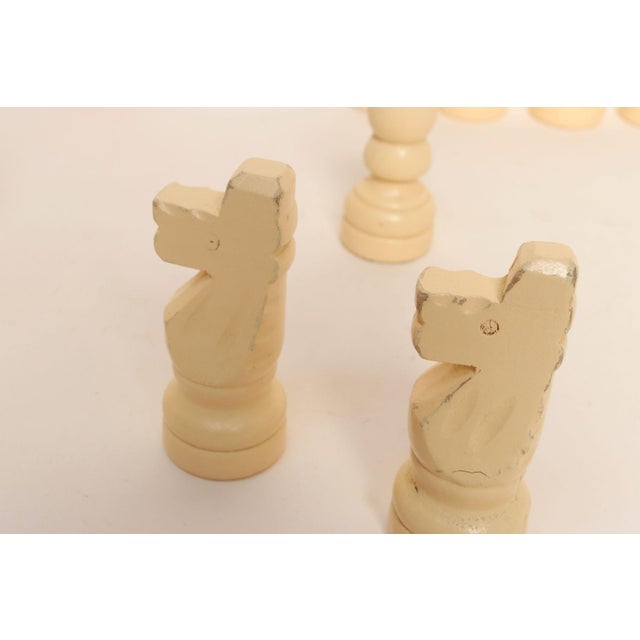 Vintage Folk Art l.l. Bean Wooden Chess Pieces - Complete Set 32 Pieces For Sale - Image 11 of 18