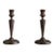 Early 20th Century Pair of Dark Wooden Candlestick Holders For Sale