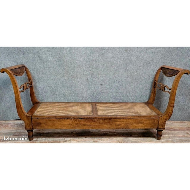 Antique Chaise Lounge in Cherry Wood, 1800 For Sale - Image 6 of 6