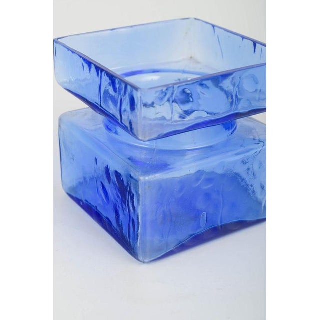 Vase in Clear Blue Art Glass by Helena Tynell, 1970s For Sale - Image 3 of 5