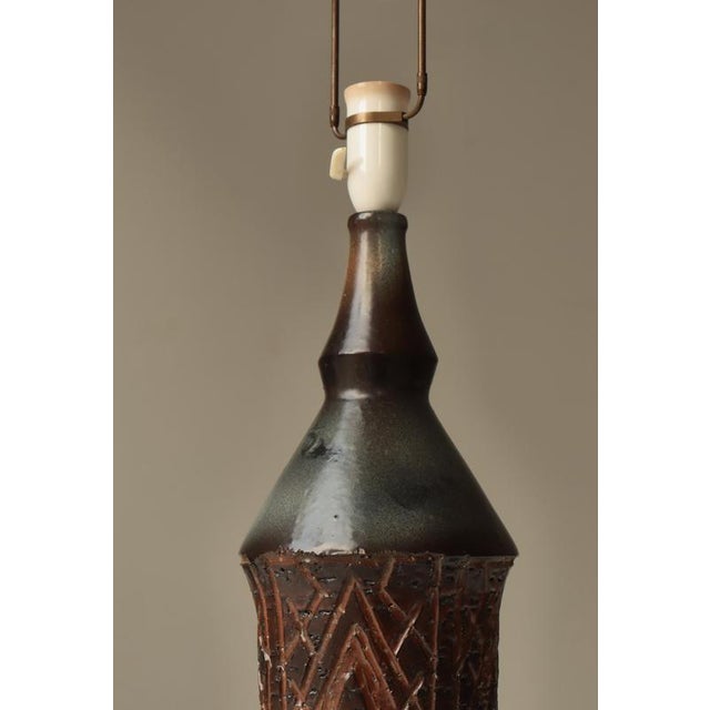 Scandinavian Modern Stoneware Table Lamp from Sejer, 1960s For Sale - Image 11 of 15
