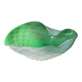 Seguso Murano Bowl in Green Glass 1950s Mid Century Modern For Sale