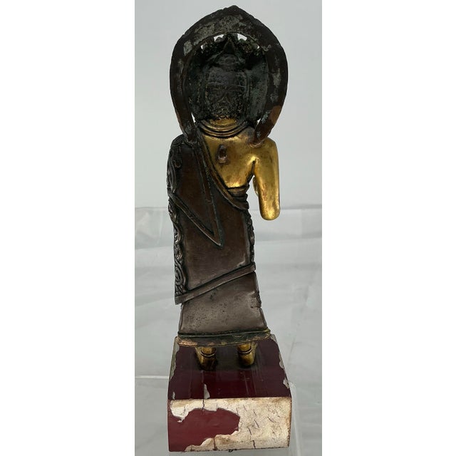 Antique Tibétan School Jeweled Bronze Figure of a Dipankara Buddha For Sale In Providence - Image 6 of 12