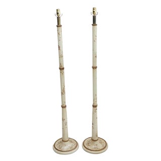Hand Painted Chinoiserie Floor Lamps - a Pair For Sale