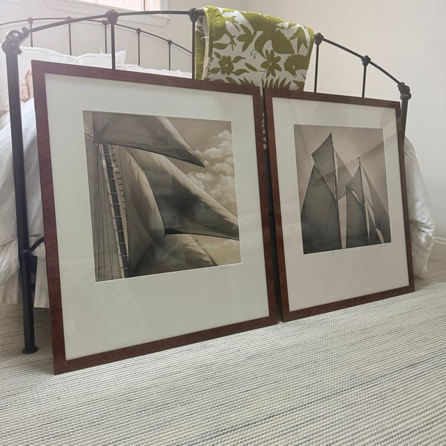 Pair of Framed Michael Kahn Sailboat Photos For Sale - Image 16 of 16