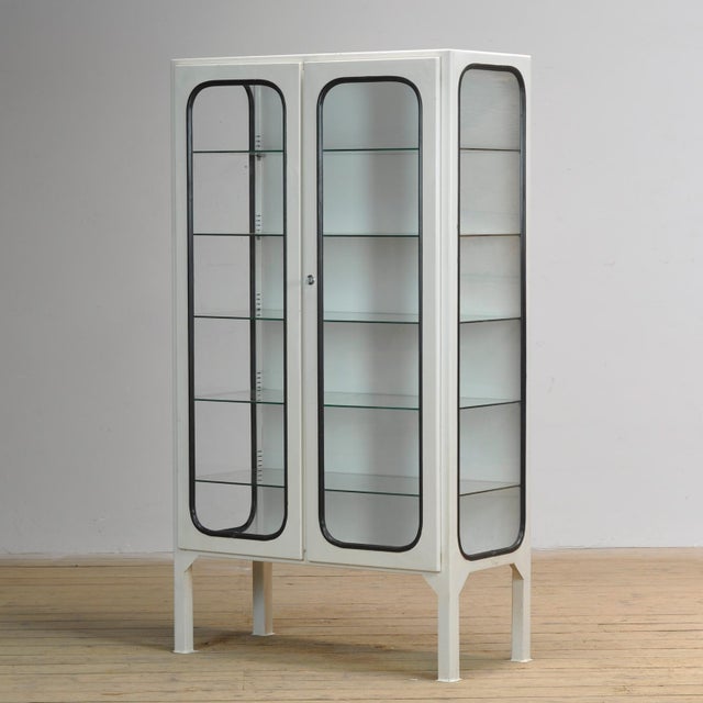 Vintage Iron and Glass Medical Cabinet, 1970s For Sale - Image 10 of 10