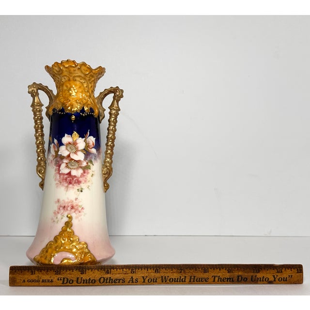 Victoria Porcelain Factory Carlsbad Floral Vase c.1891-1918 For Sale - Image 16 of 17