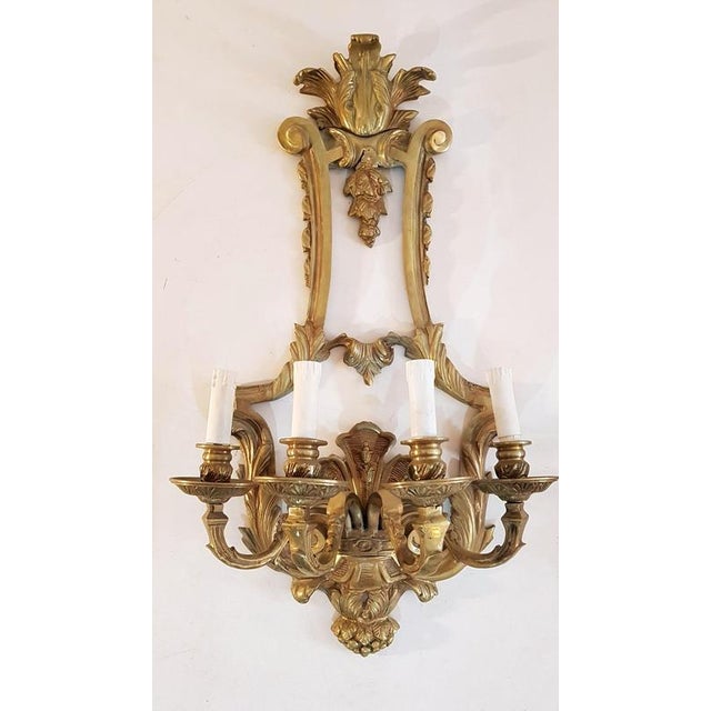 Metal Renaissance Style Wall Sconces in Cast Bronze, Italy, 1940s, Set of 2 For Sale - Image 7 of 12